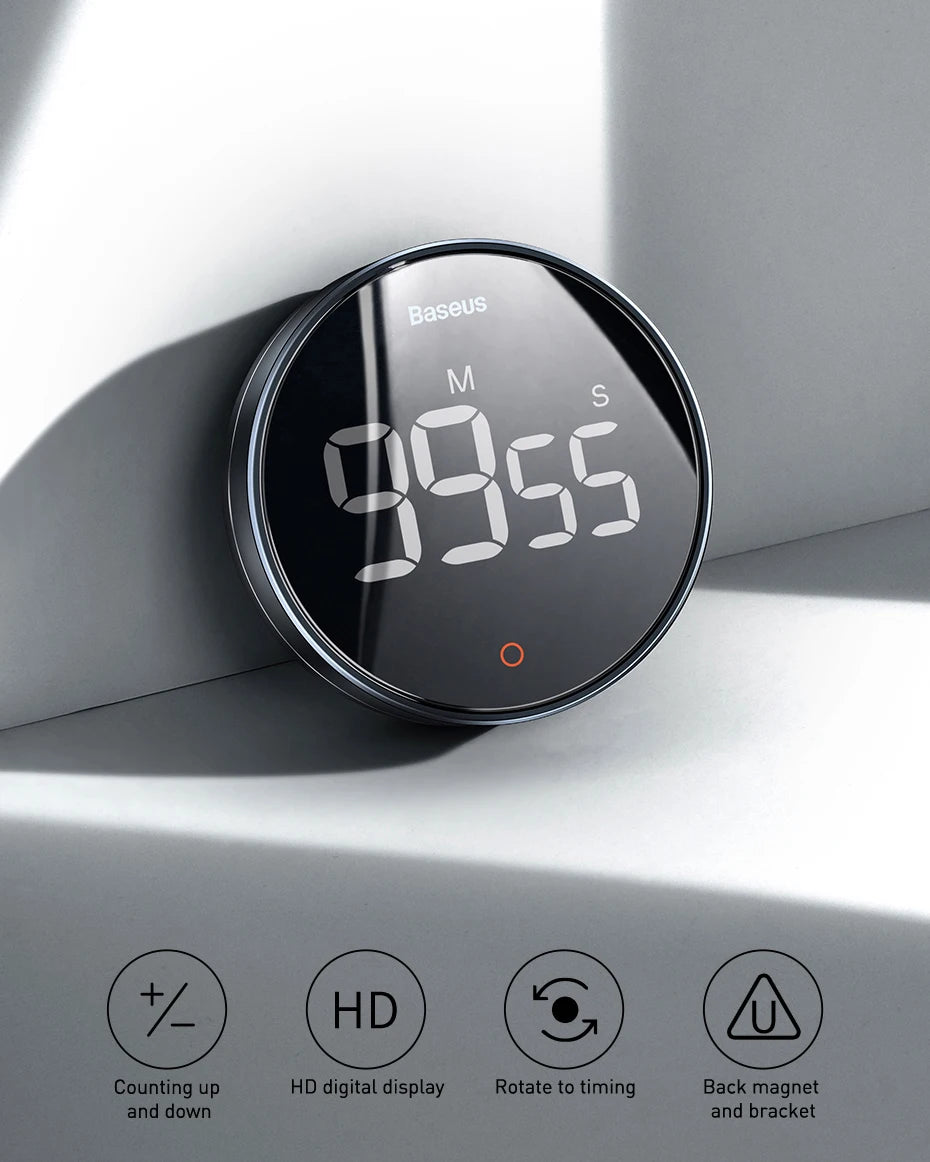Baseus Digital Kitchen Timer Magnetic Countdown Alarm Clock