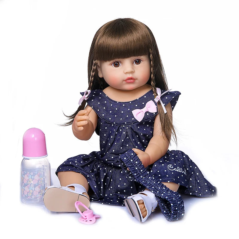 Full Body Soft Silicone Popular Sweet Face Reborn Toddler Baby Girl Doll
