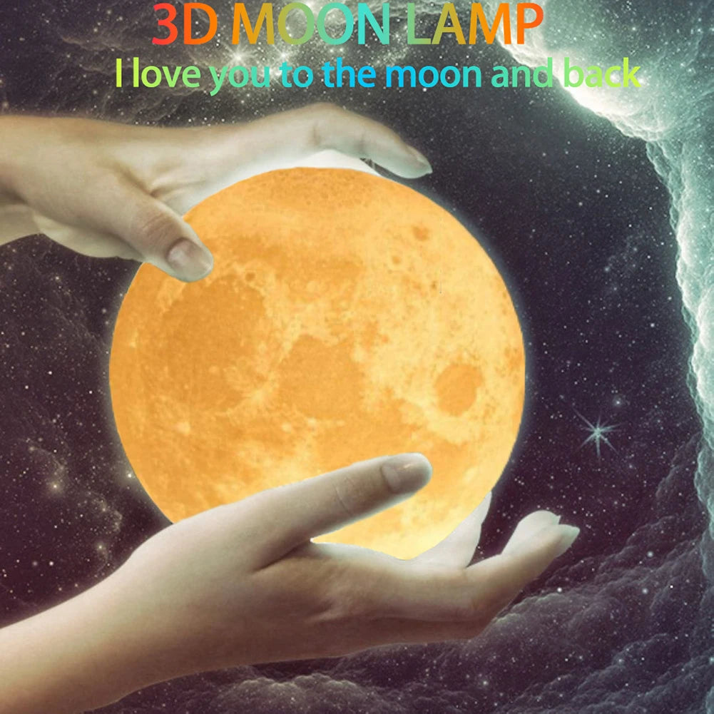 Printing Moon Lamp Customized Photo Text Night Light USB Rechargeable