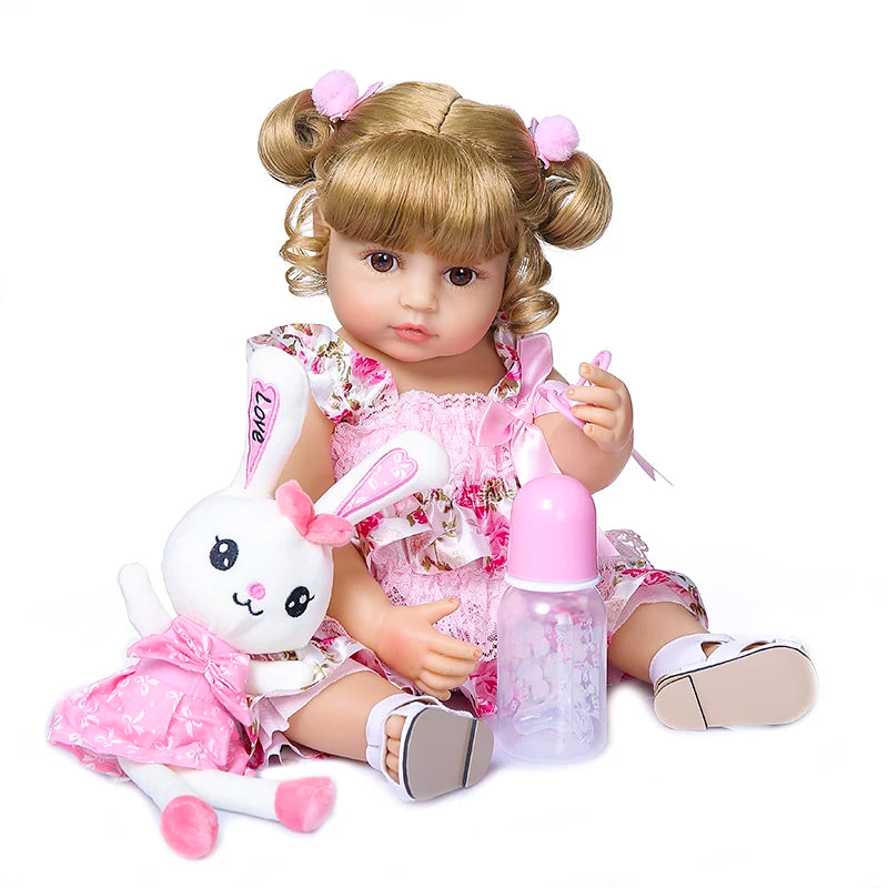 Full Body Soft Silicone Popular Sweet Face Reborn Toddler Baby Girl Doll