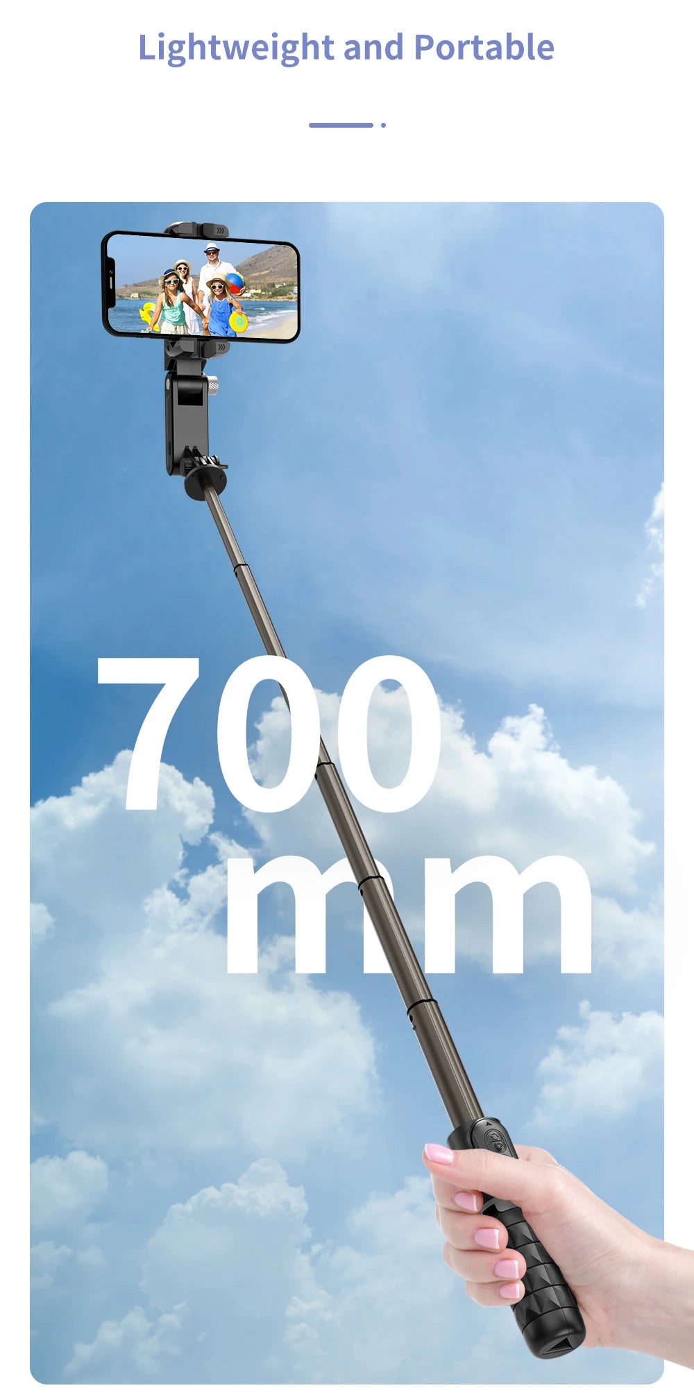 360 Rotation Following Shooting Mode Gimbal Stabilizer Selfie Stick