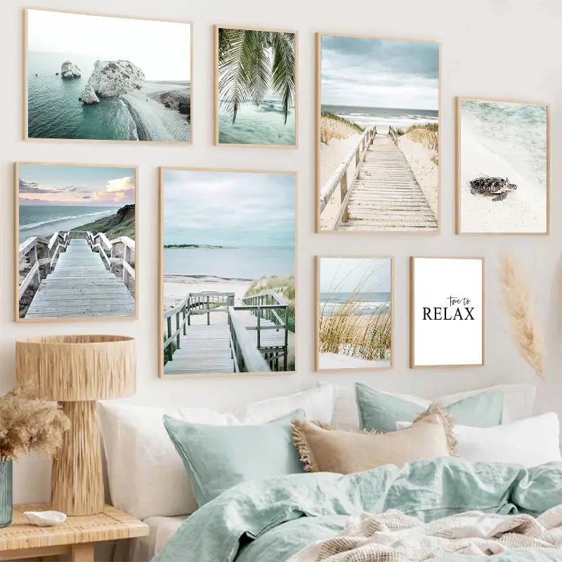 Beach Sea Ocean Poster Wall Art Canvas Painting Home Decoration