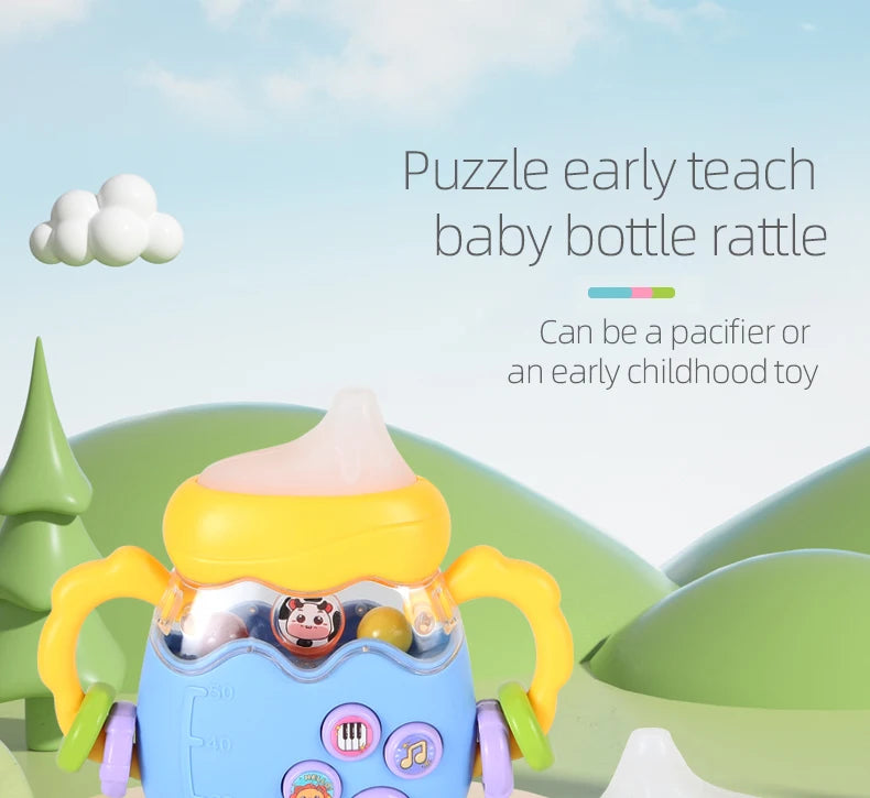 Baby Bottle Toy Education Early Education Music Rattle Can Bite Gums