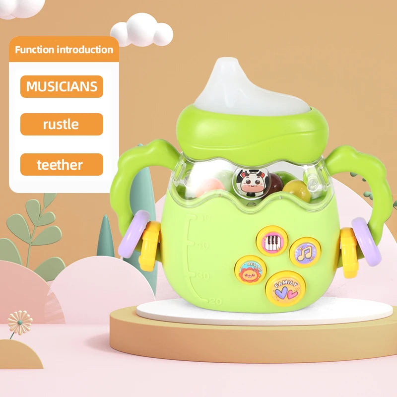 Baby Bottle Toy Education Early Education Music Rattle Can Bite Gums