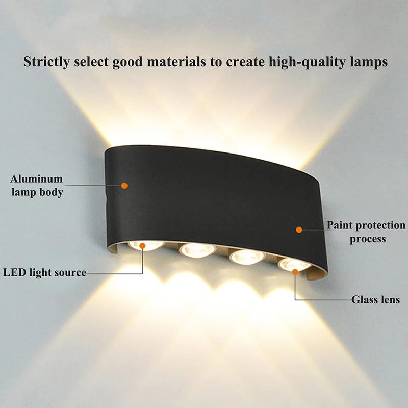 LED Wall Sconces Modern Indoor Outdoor Lamp, White Up Down Wall