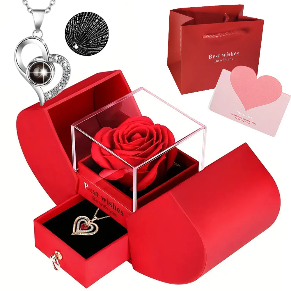 Luxury Rose Jewelry Box - Valentine's Day, Mother's Day, Eternal Flower
