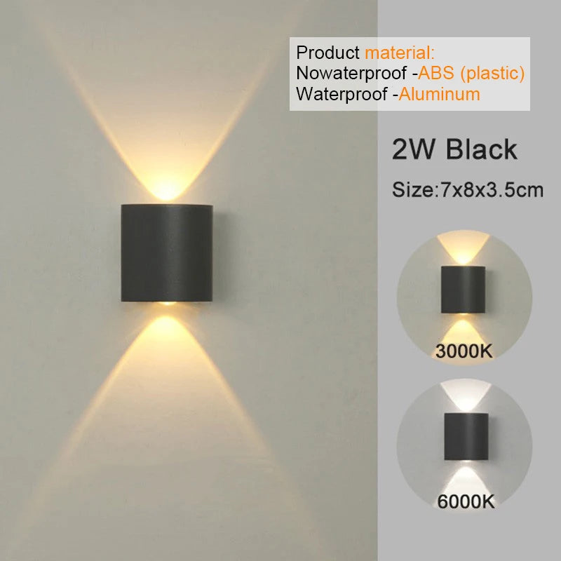 LED Wall Sconces Modern Indoor Outdoor Lamp, White Up Down Wall