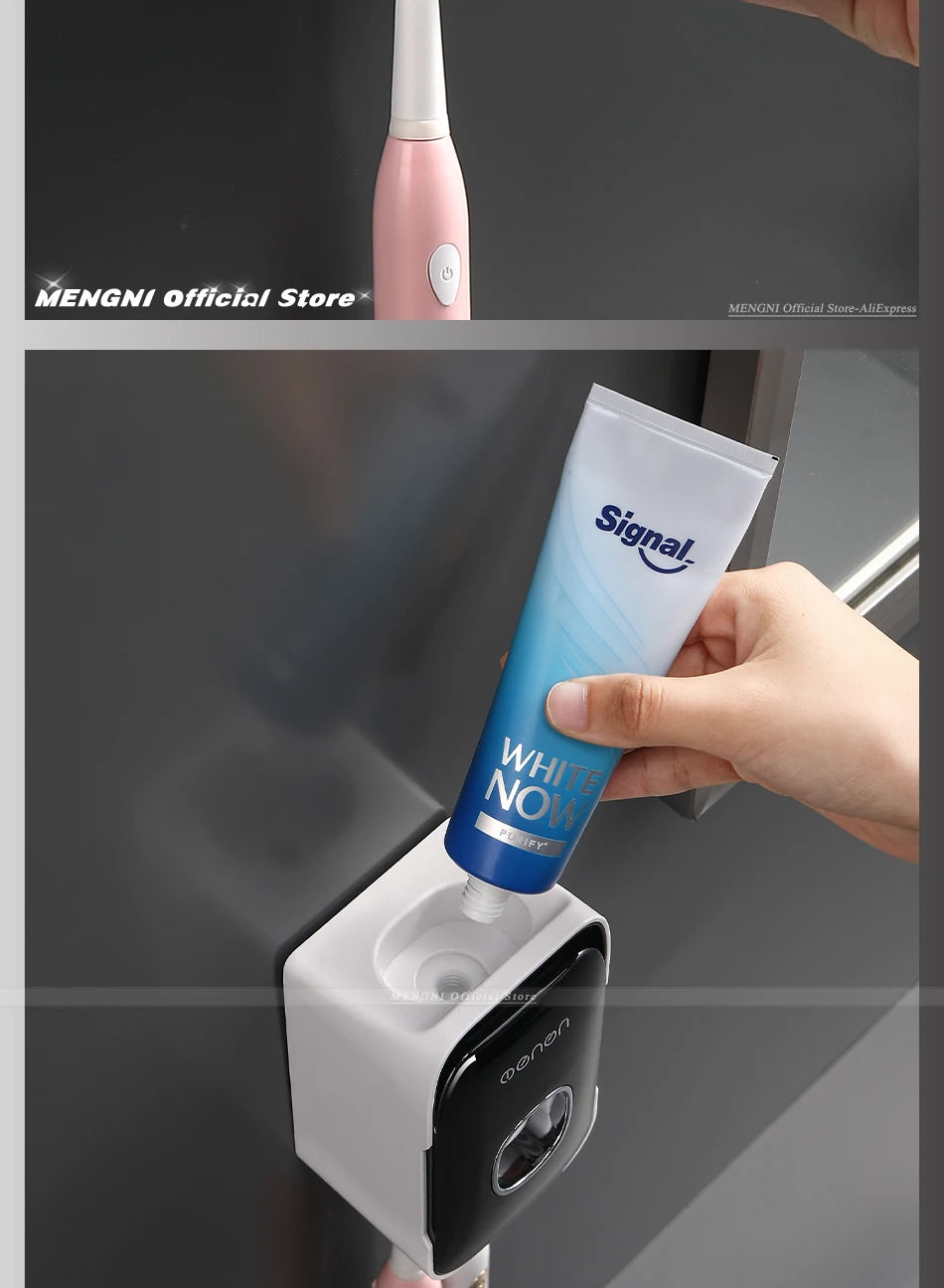 Automatic Toothpaste Dispenser Squeezer With Toothbrush Holder