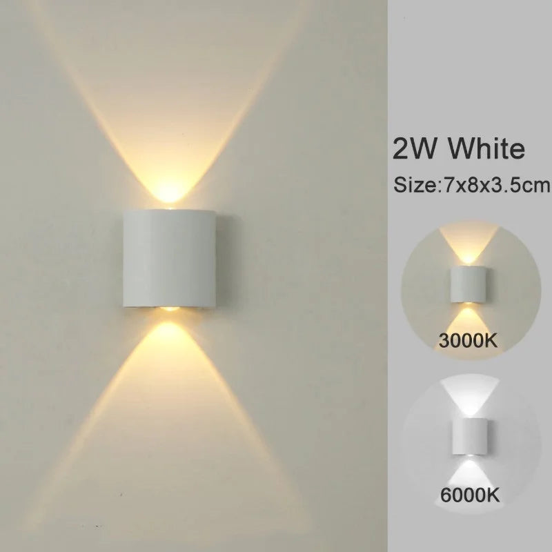 LED Wall Sconces Modern Indoor Outdoor Lamp, White Up Down Wall