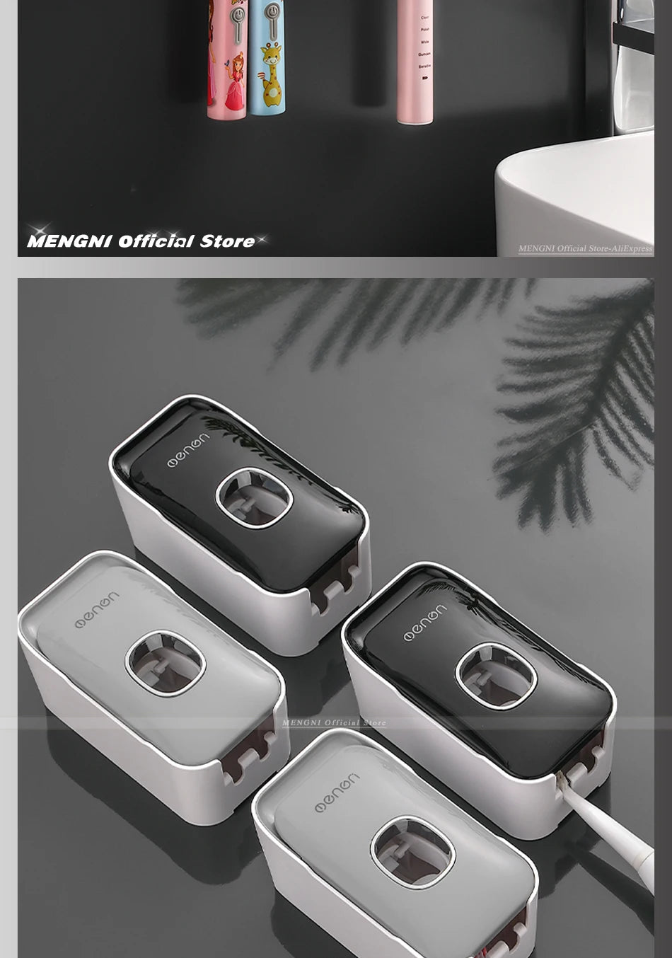 Automatic Toothpaste Dispenser Squeezer With Toothbrush Holder