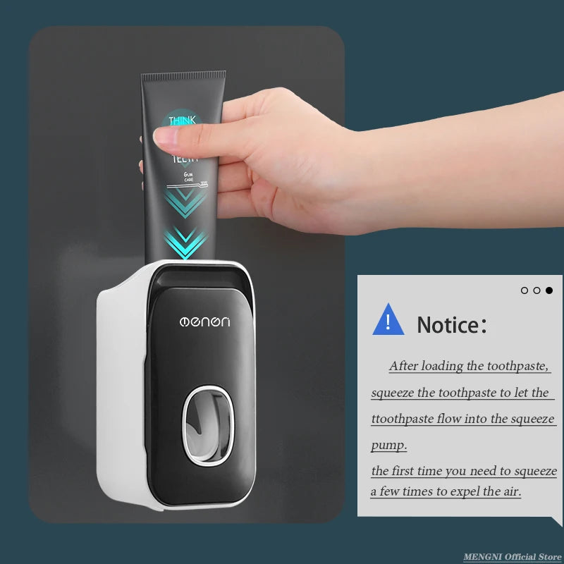 Automatic Toothpaste Dispenser Squeezer With Toothbrush Holder