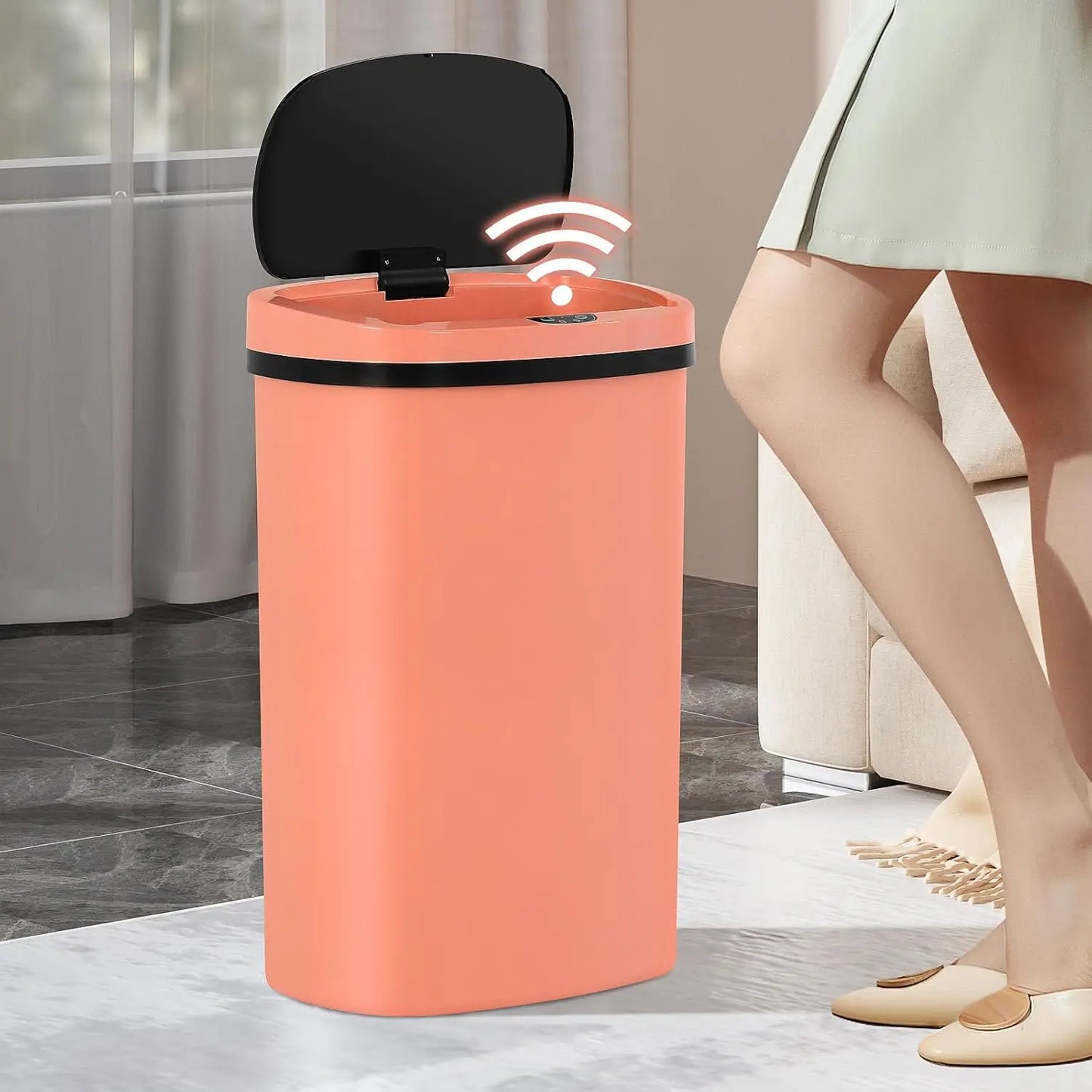 Kitchen Trash Can 50l Garbage Can Automatic Touch Free Garbage Bin