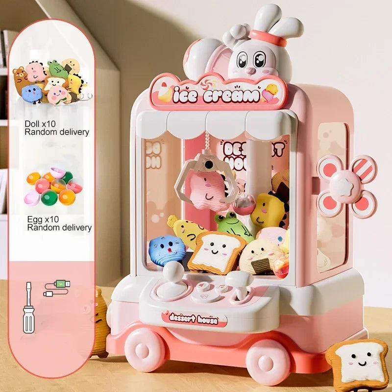 Doll Machine Kids Coin Operated Play Game Mini Claw Catch Toy
