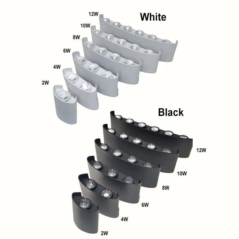 LED Wall Sconces Modern Indoor Outdoor Lamp, White Up Down Wall