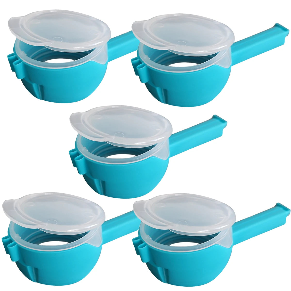 5PCS Sealer Clip With Pour Spouts Food Storage Bag Sealing Clips Plastic Cap Snack Candy Storage Fresh Clamp Kitchen Organizer