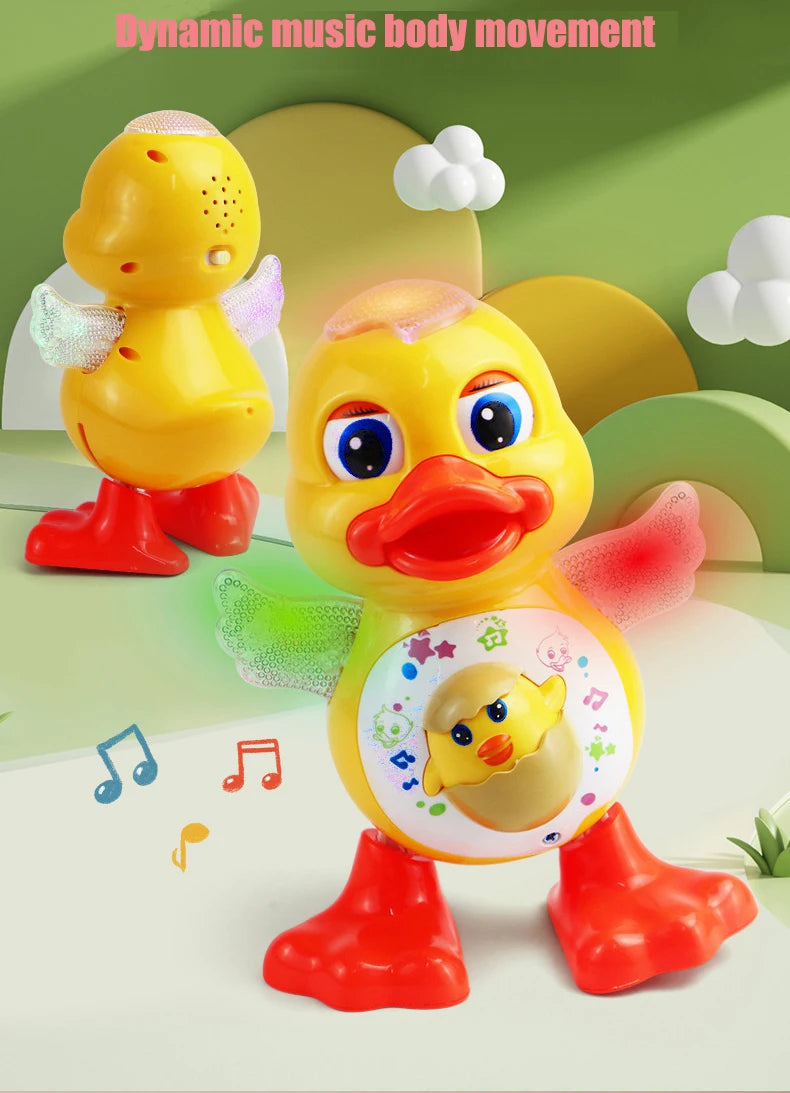 Electric Dancing Duck Funny Blink Eyes Flashing Light Shak Gift