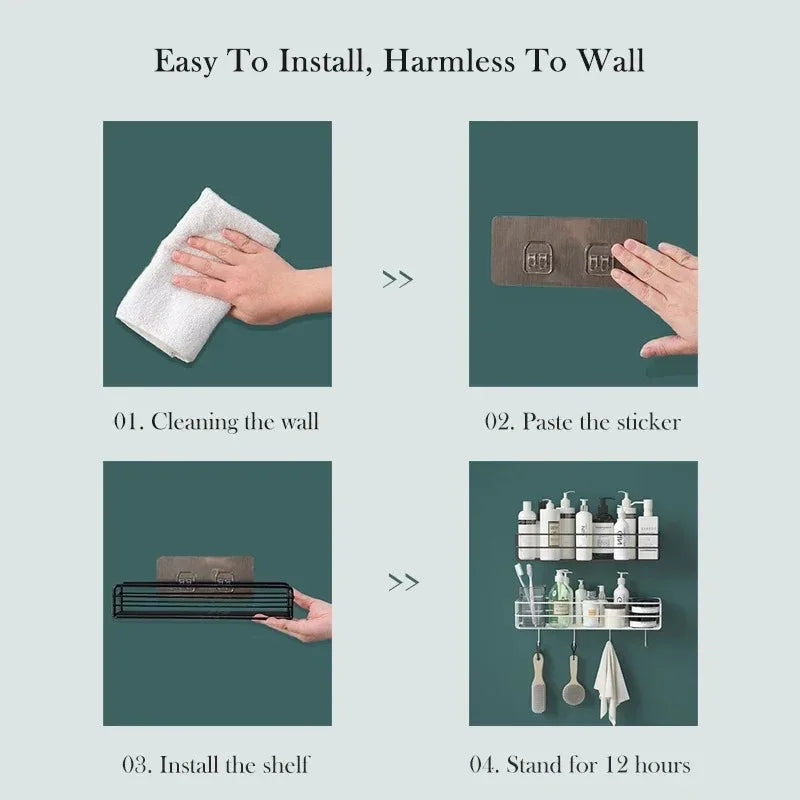 Toilet Storage Rack Bathroom Shelf No-Drill Corner Shelf