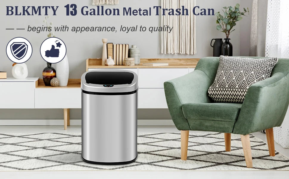 Kitchen Trash Can 50l Garbage Can Automatic Touch Free Garbage Bin
