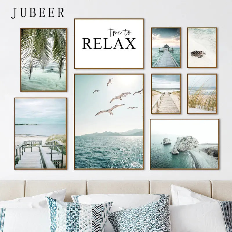 Beach Sea Ocean Poster Wall Art Canvas Painting Home Decoration