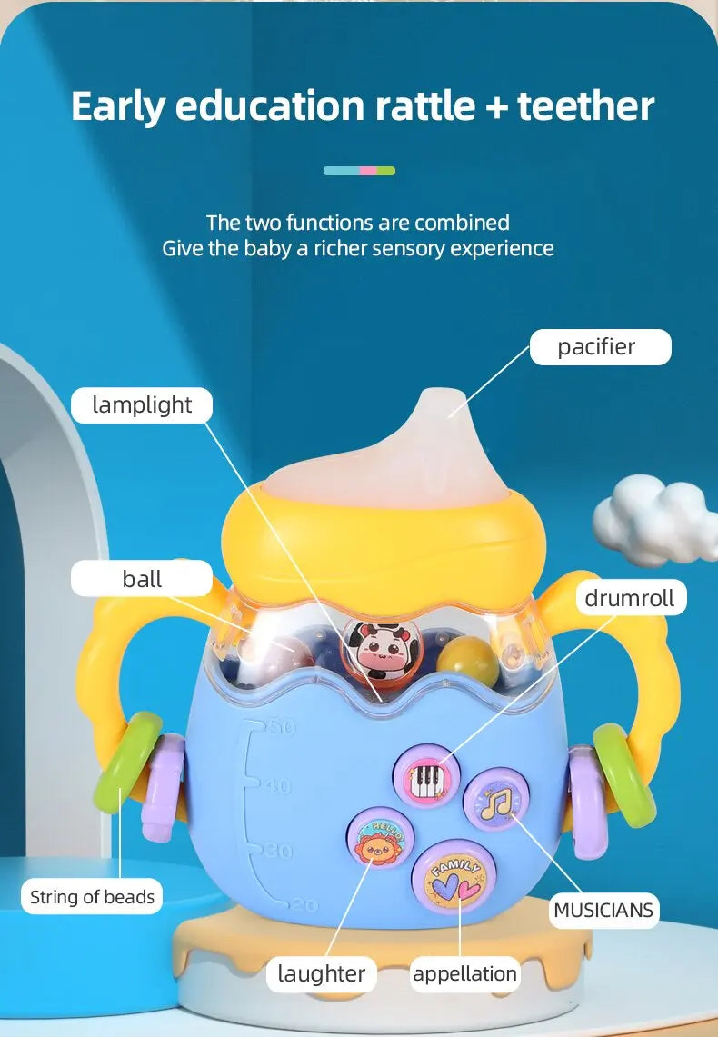 Baby Bottle Toy Education Early Education Music Rattle Can Bite Gums