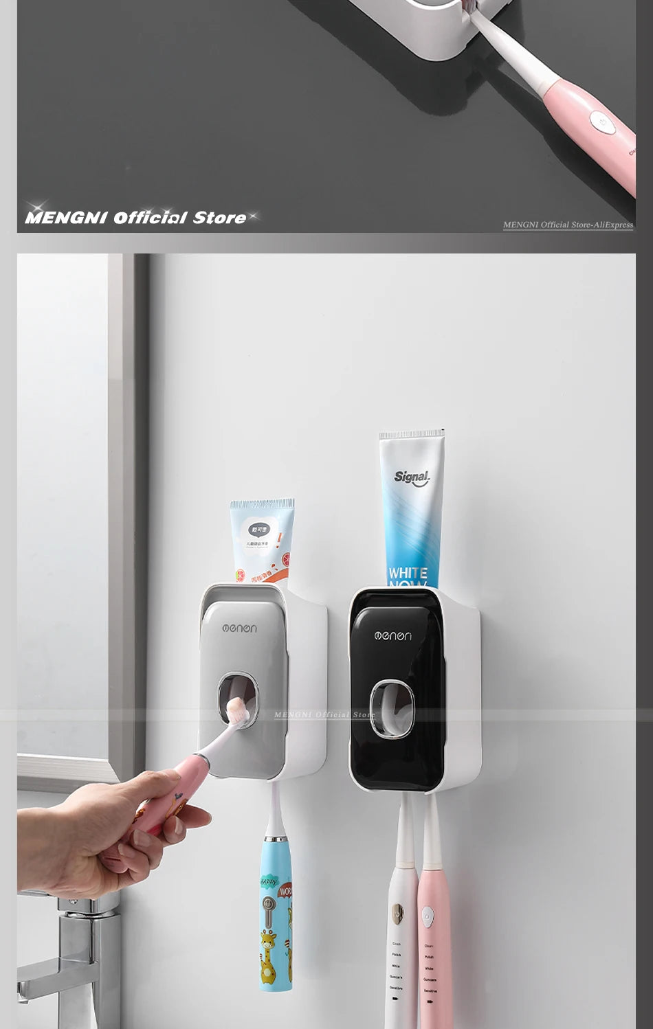 Automatic Toothpaste Dispenser Squeezer With Toothbrush Holder