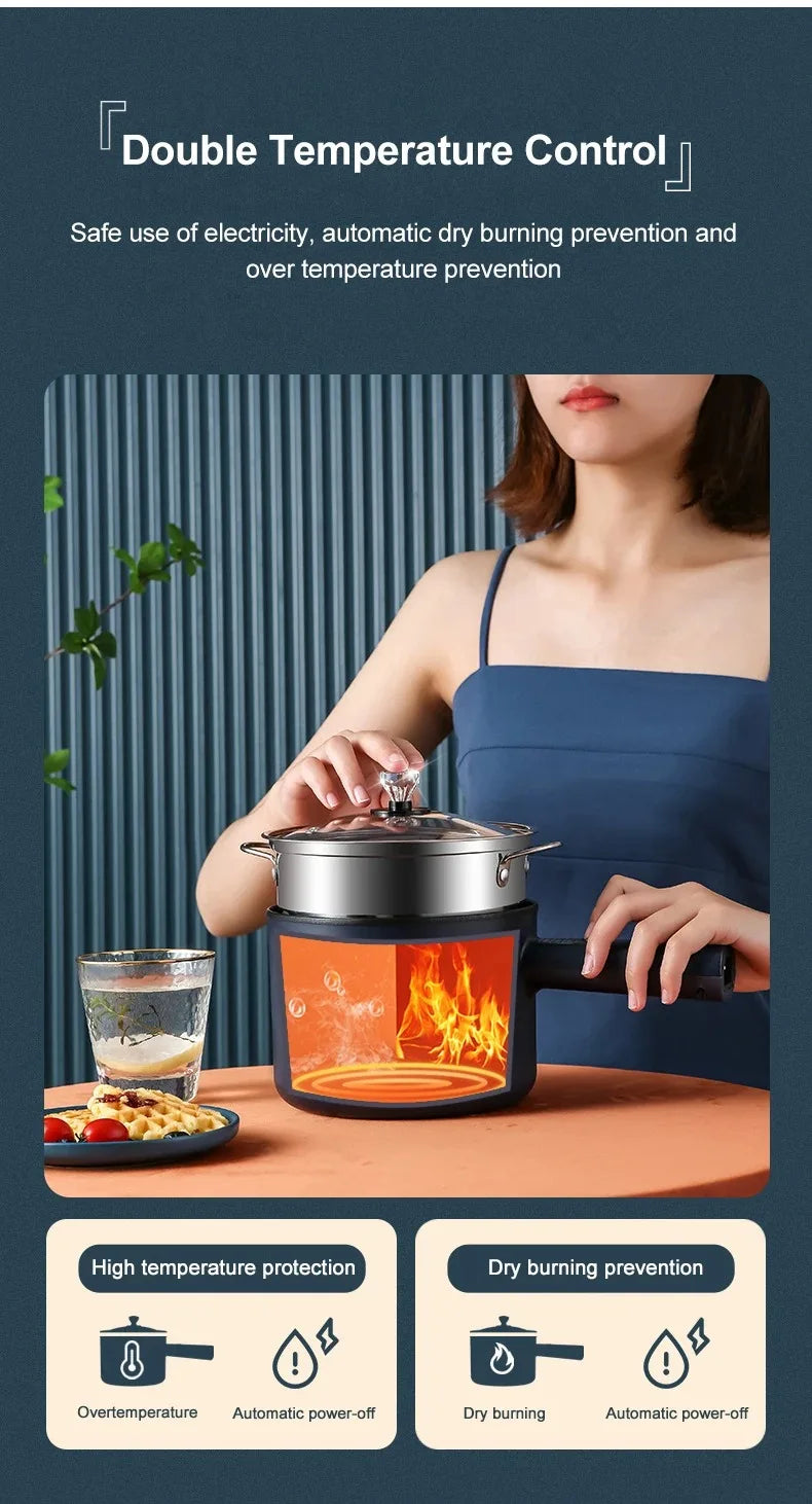 Mini Electric Cooker Multi-Function All-In-One Pot Single Double Layer