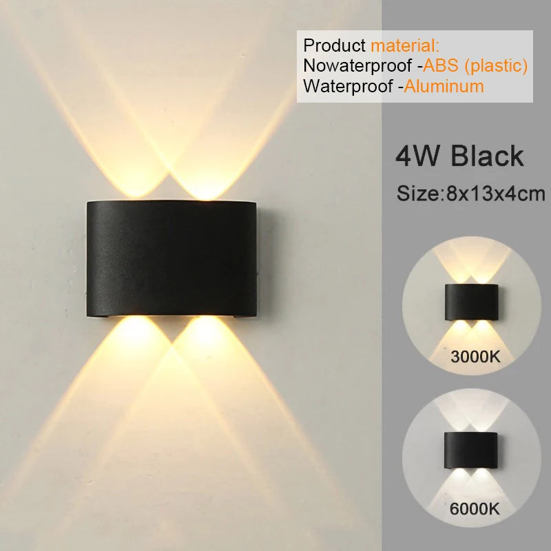 LED Wall Sconces Modern Indoor Outdoor Lamp, White Up Down Wall