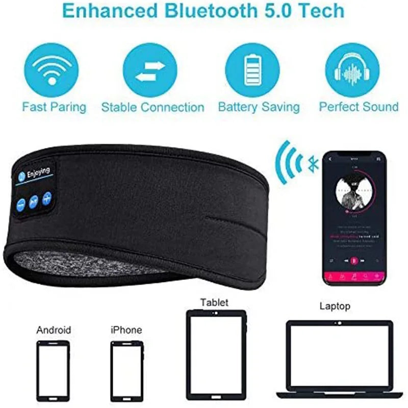 Bluetooth Earphones Sports Sleeping Headband Elastic Wireless