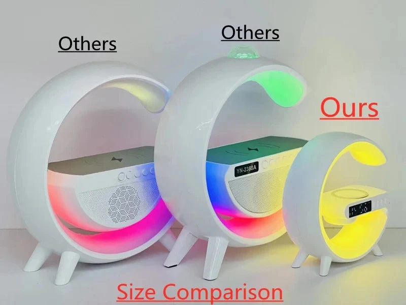 Wireless Charger Pad Stand Speaker TF Card RGB Night Light Lamp