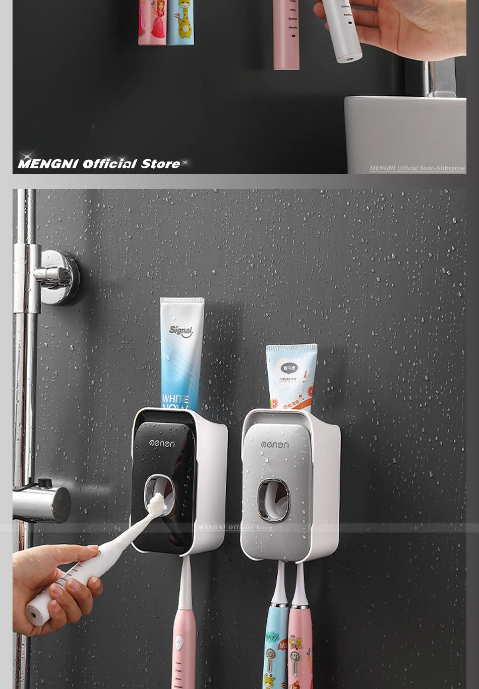 Automatic Toothpaste Dispenser Squeezer With Toothbrush Holder