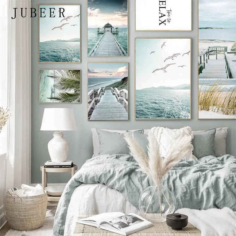 Beach Sea Ocean Poster Wall Art Canvas Painting Home Decoration