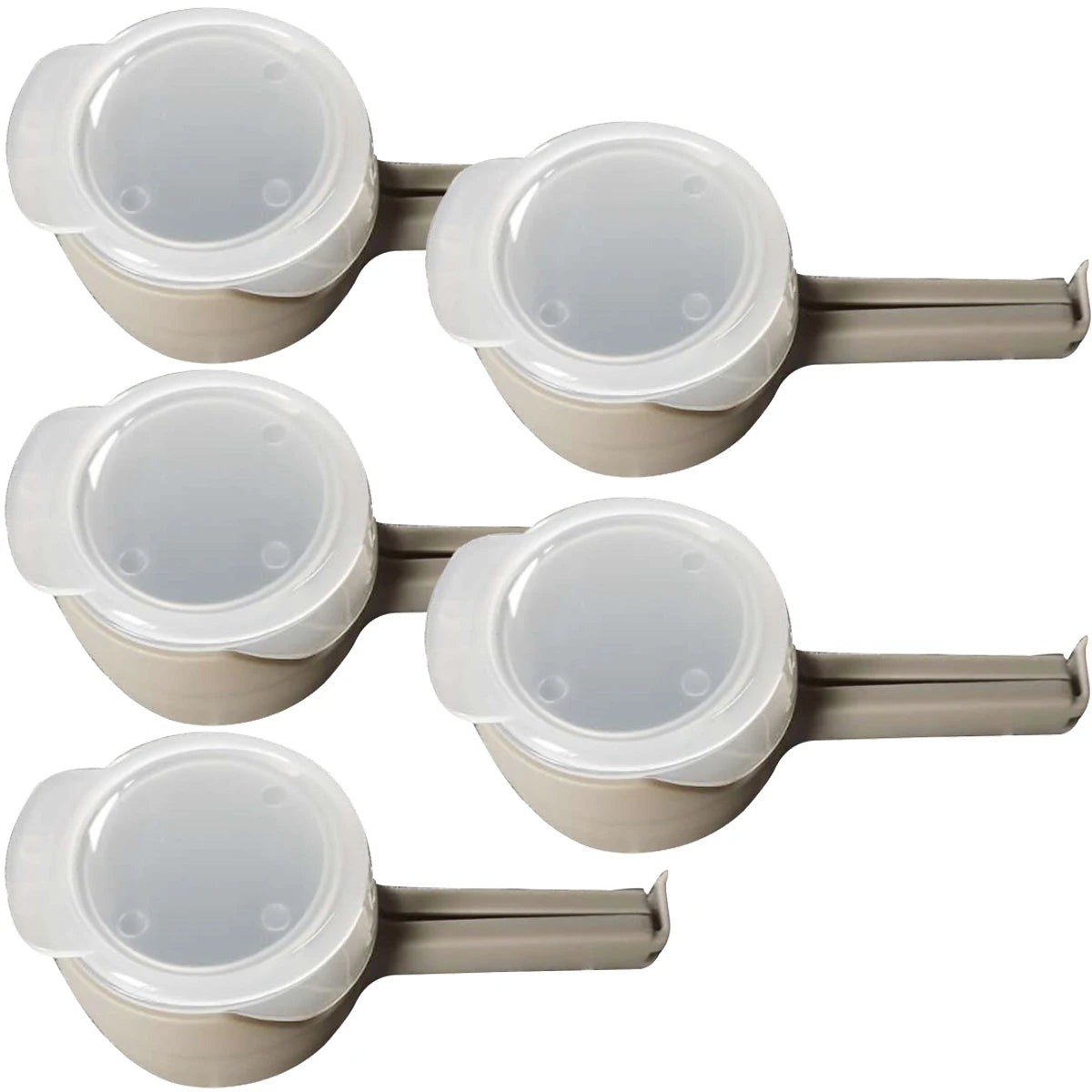 5PCS Sealer Clip With Pour Spouts Food Storage Bag Sealing Clips Plastic Cap Snack Candy Storage Fresh Clamp Kitchen Organizer