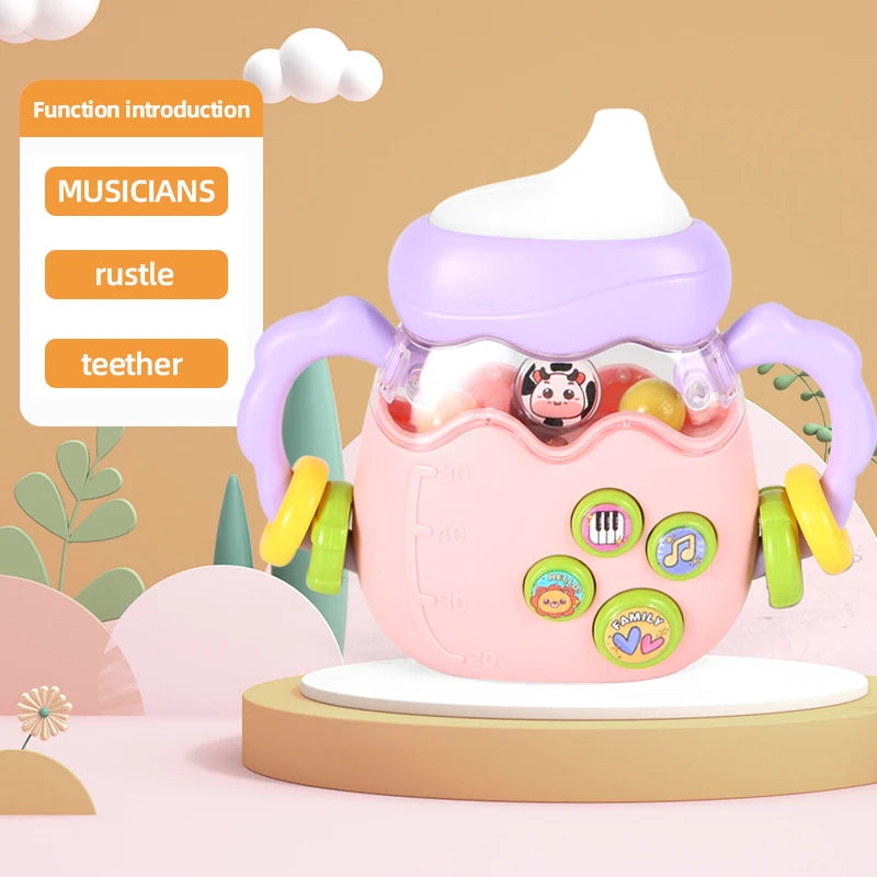 Baby Bottle Toy Education Early Education Music Rattle Can Bite Gums