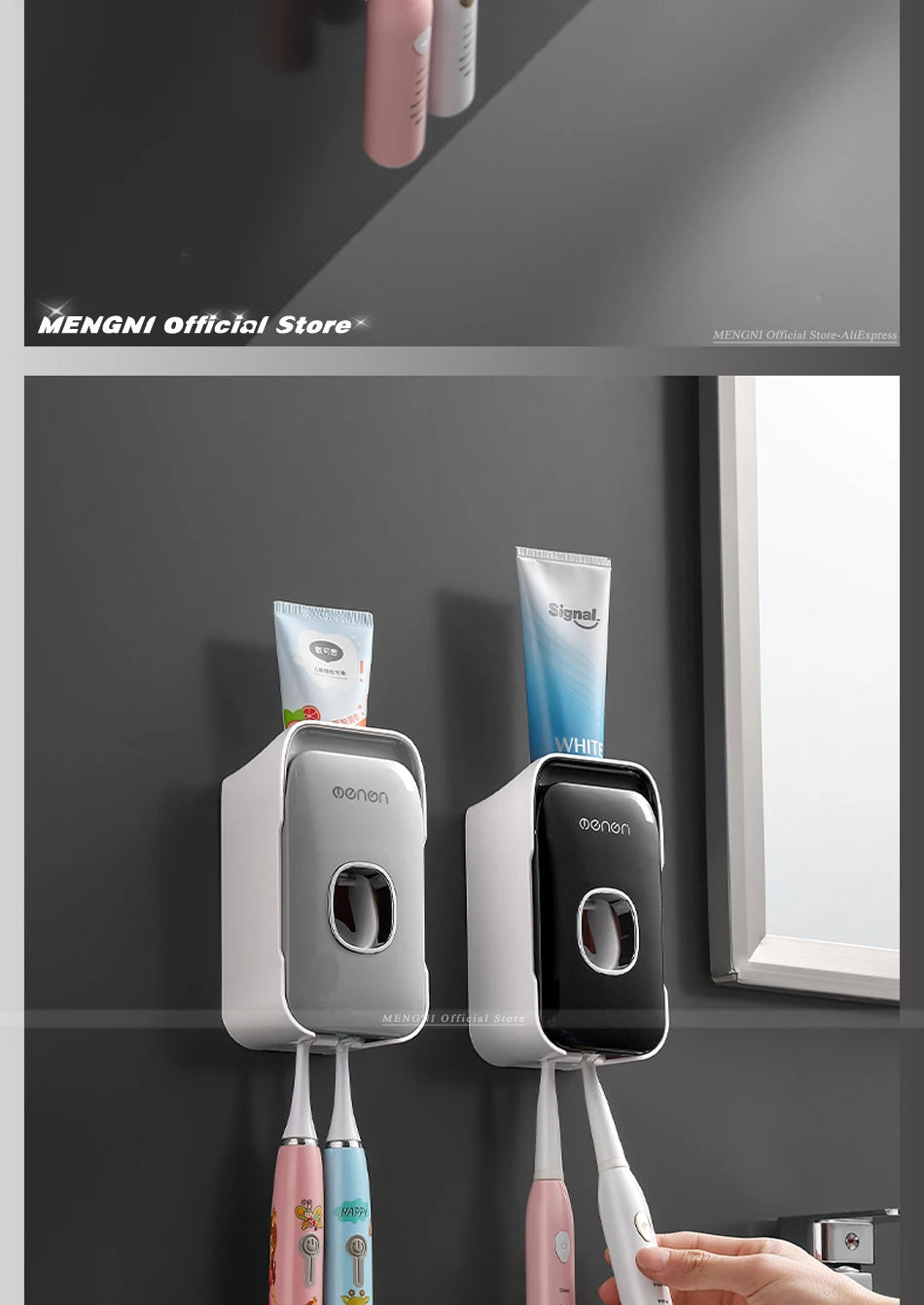 Automatic Toothpaste Dispenser Squeezer With Toothbrush Holder