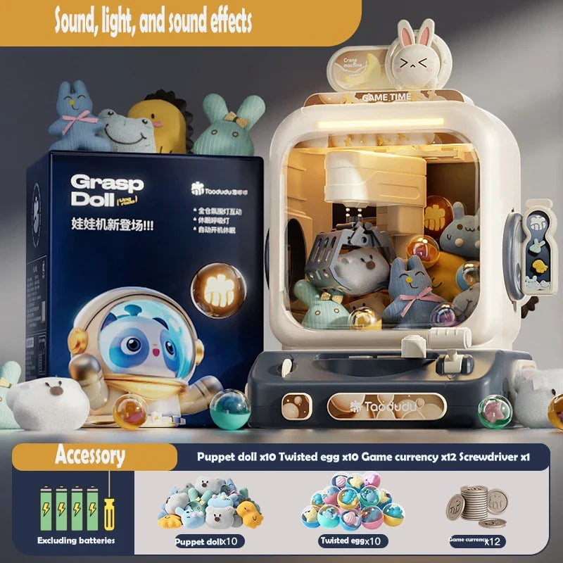 Doll Machine Kids Coin Operated Play Game Mini Claw Catch Toy