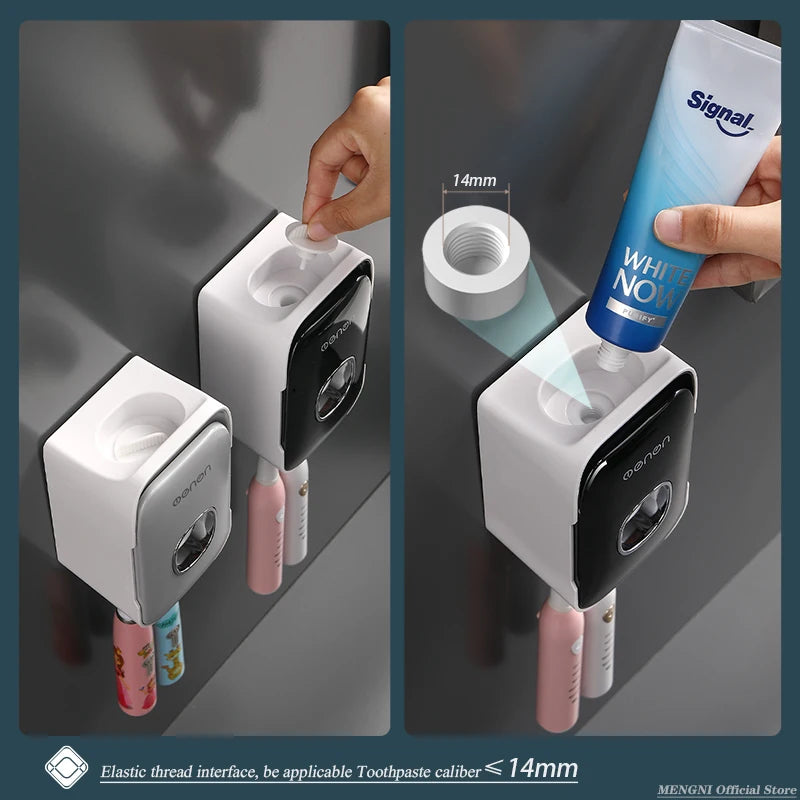 Automatic Toothpaste Dispenser Squeezer With Toothbrush Holder