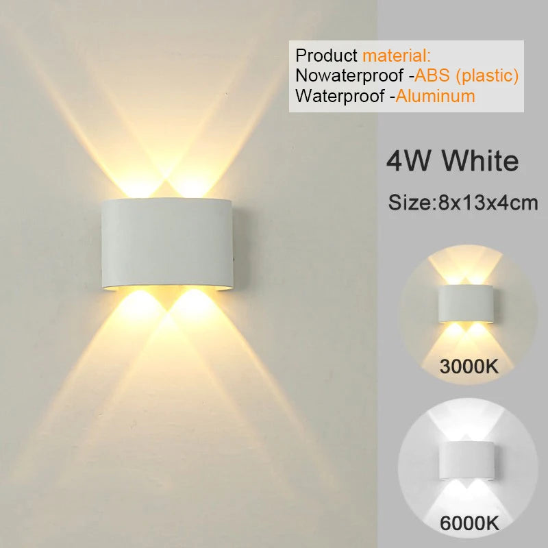 LED Wall Sconces Modern Indoor Outdoor Lamp, White Up Down Wall
