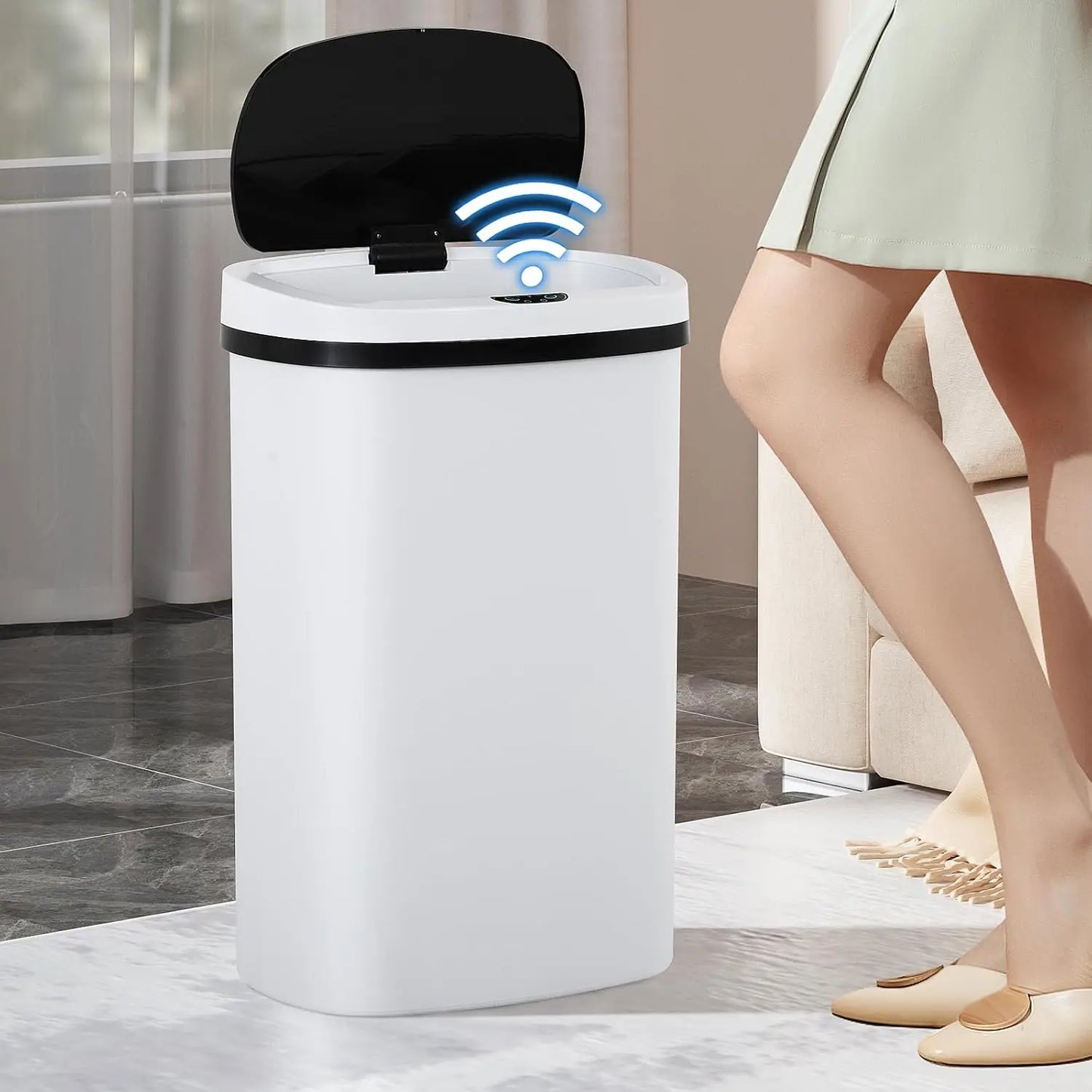Kitchen Trash Can 50l Garbage Can Automatic Touch Free Garbage Bin