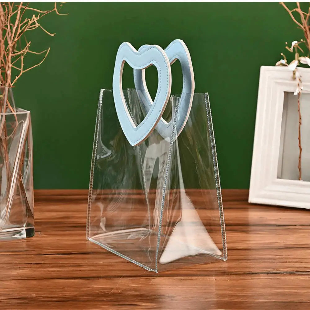 Gift Bag With Heart-shaped Handles,Bridal Party,Clear Gift Bag,Heart Shape