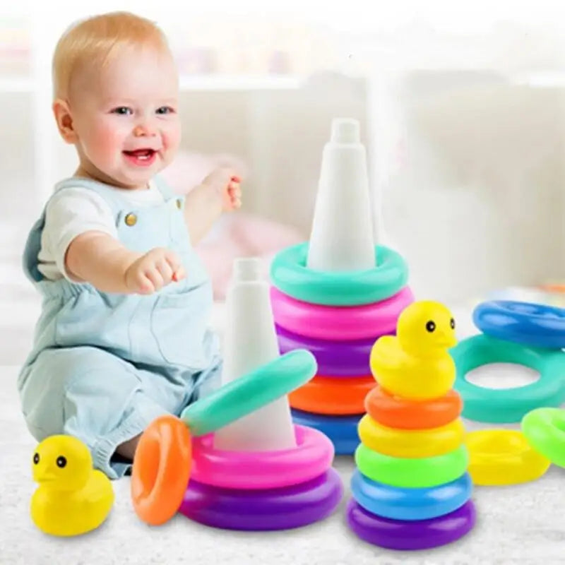 Old Infant Early Learning Rainbow Stacking Toys Puzzl