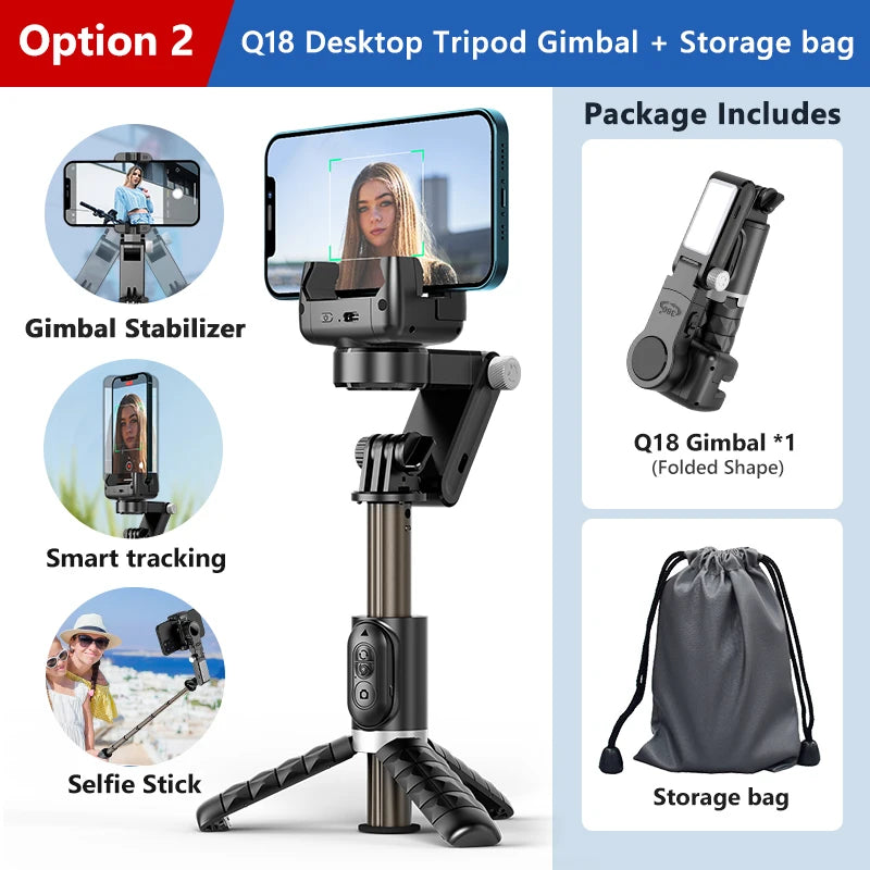 360 Rotation Following Shooting Mode Gimbal Stabilizer Selfie Stick