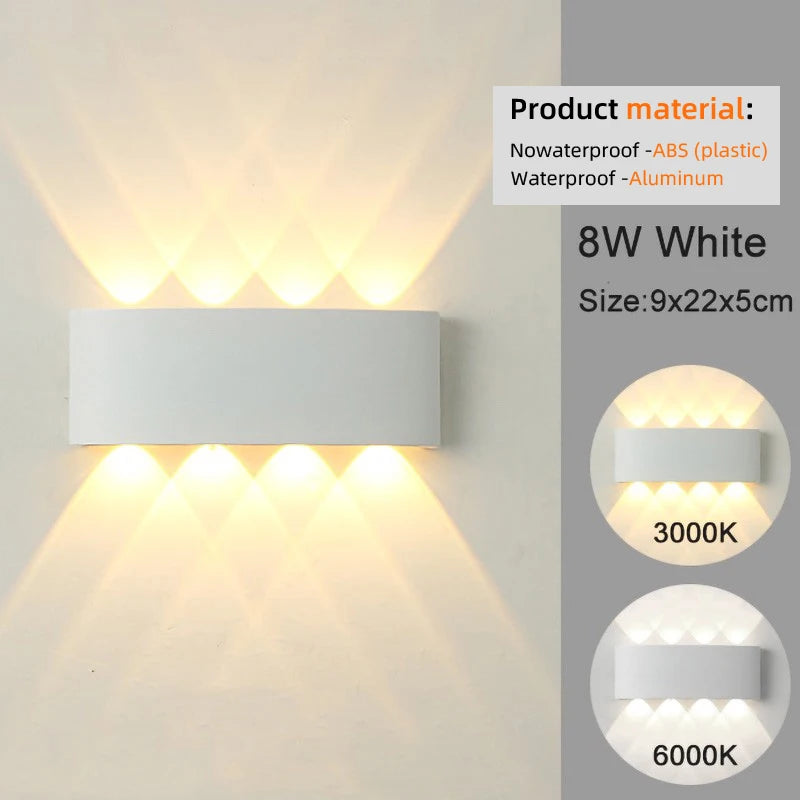 LED Wall Sconces Modern Indoor Outdoor Lamp, White Up Down Wall