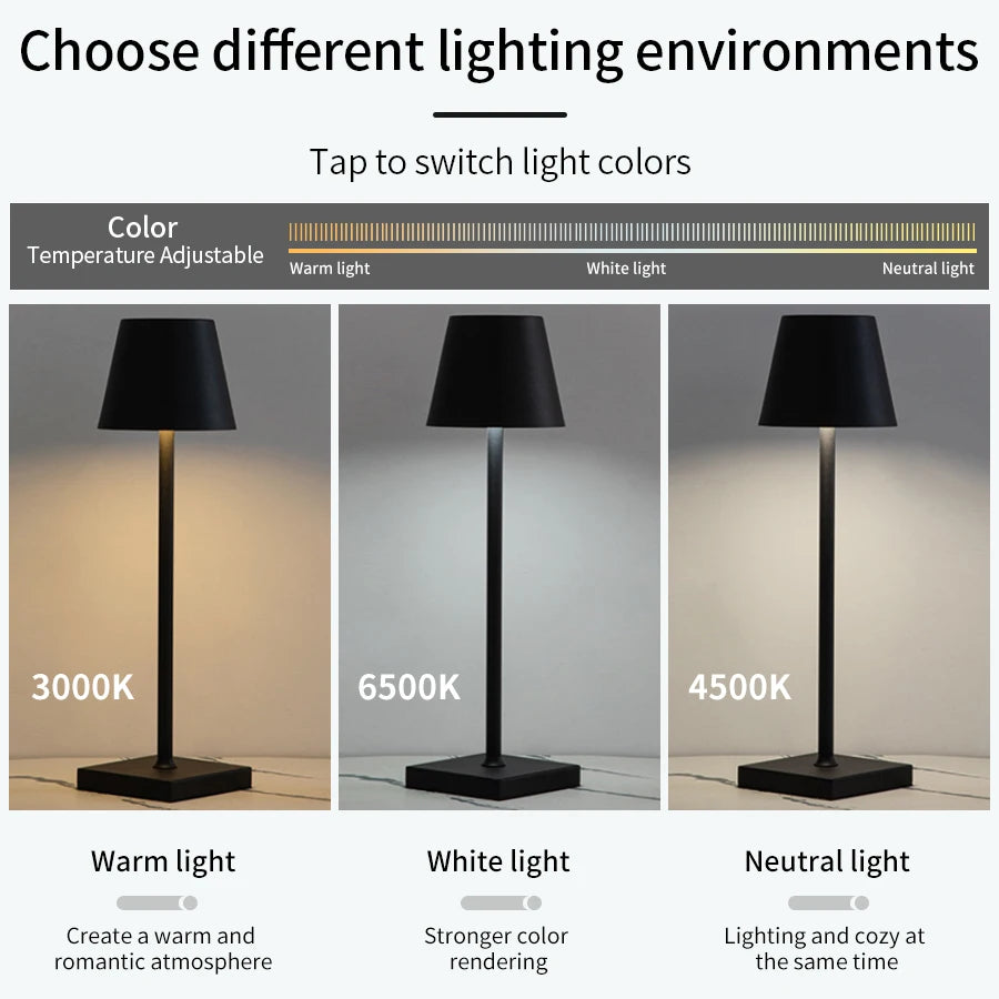 Rechargeable LED Table Lamp Touch Switch Creative Decorative