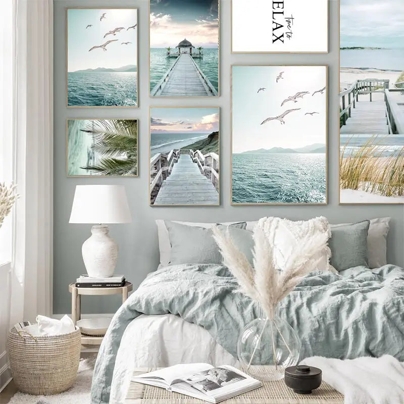 Beach Sea Ocean Poster Wall Art Canvas Painting Home Decoration