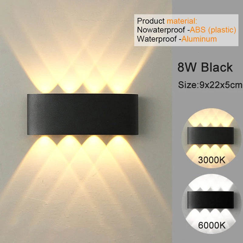 LED Wall Sconces Modern Indoor Outdoor Lamp, White Up Down Wall