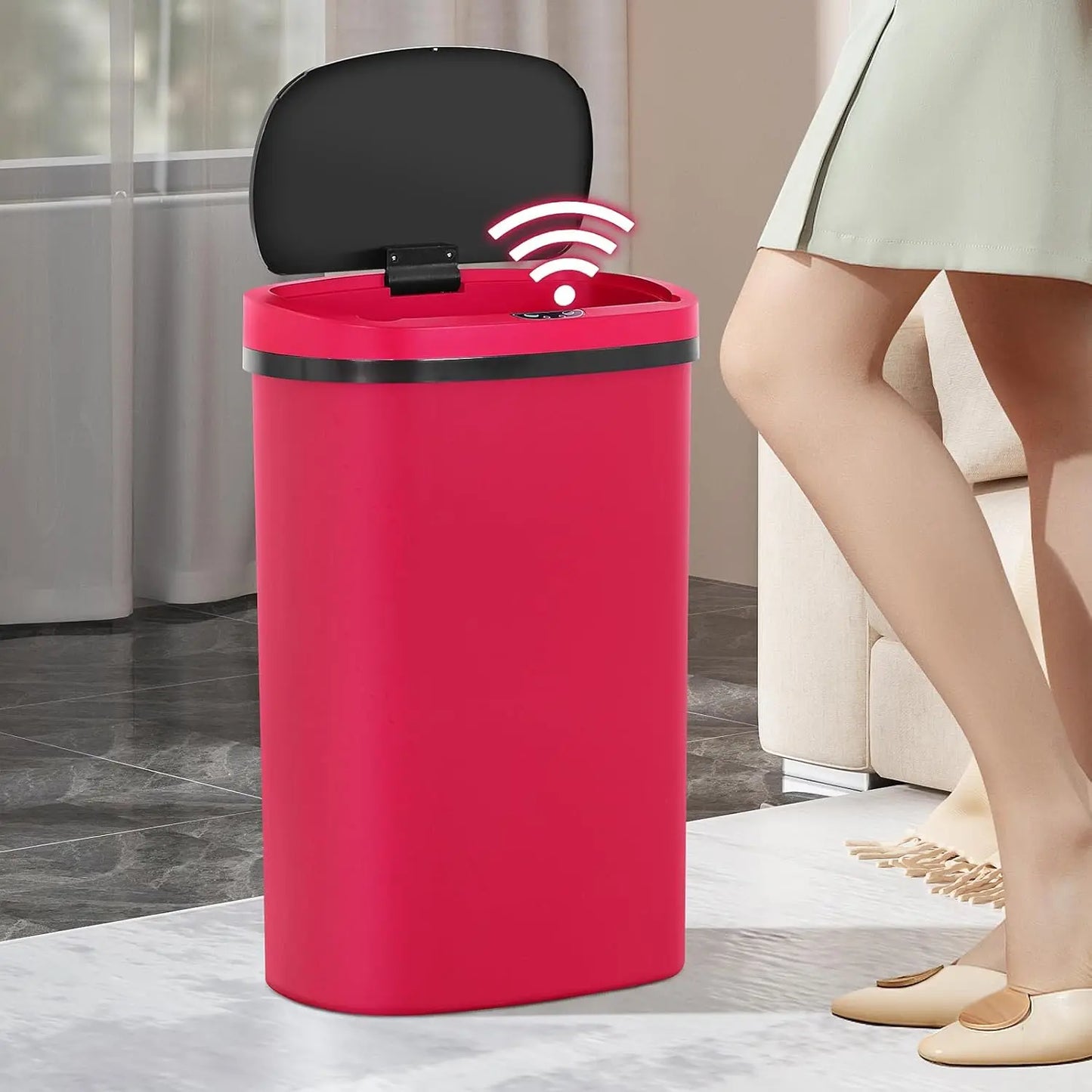 Kitchen Trash Can 50l Garbage Can Automatic Touch Free Garbage Bin