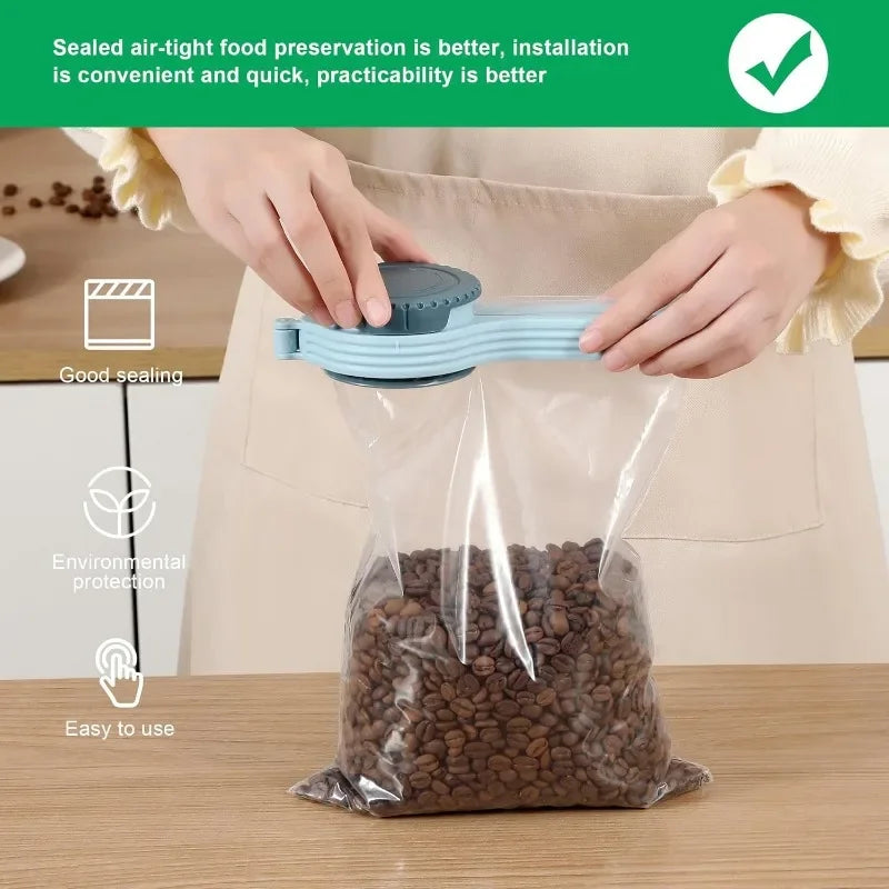 2pcs Food Storage Bag Sealing Clips Plastic Cap Sealer Clip with Pour Spouts Snack Candy Storage Keep Food Fresh Kitchen Gadgets