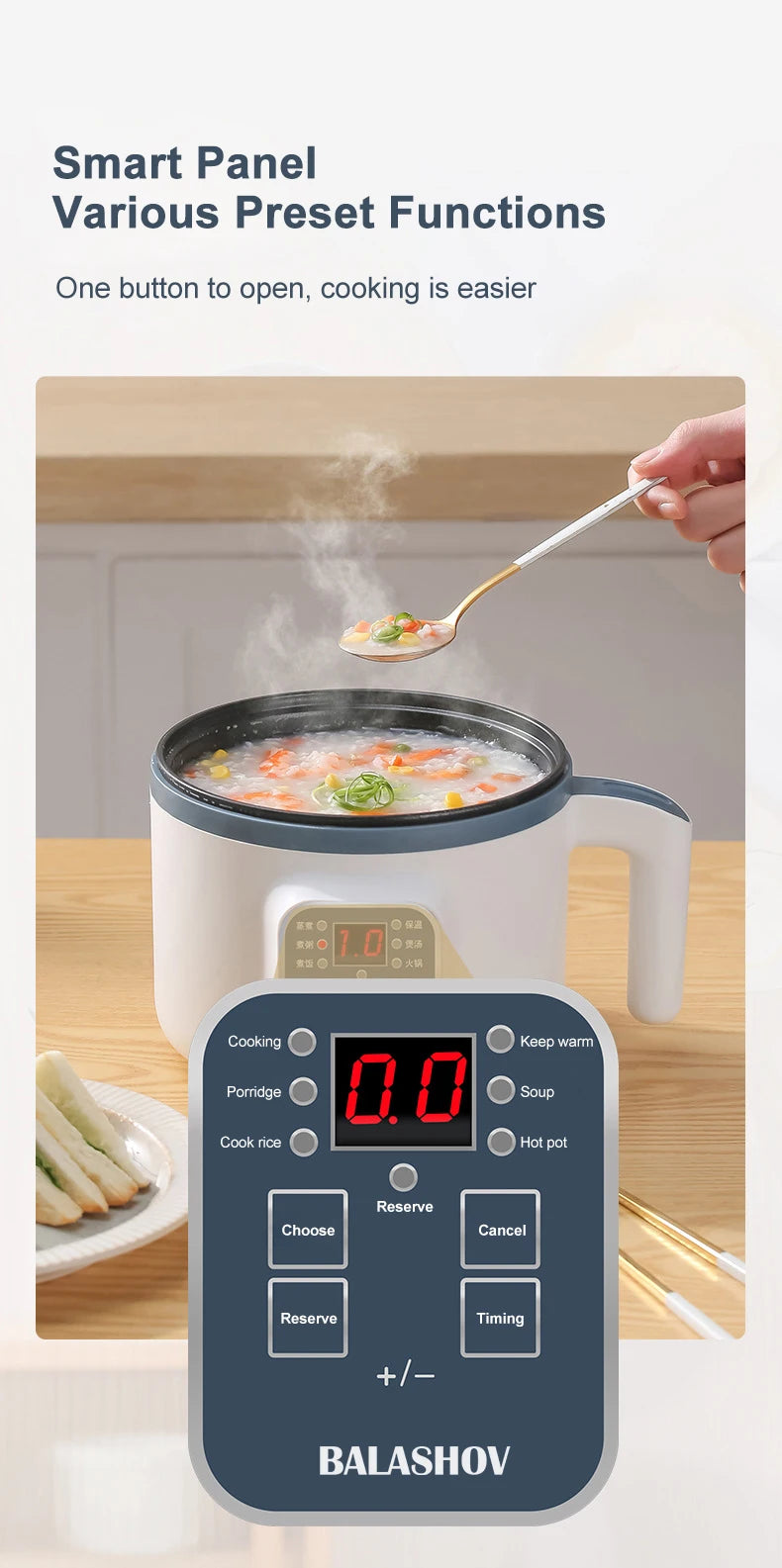 Mini Electric Rice Cooker Household Multicooker Steamer for Kitchen