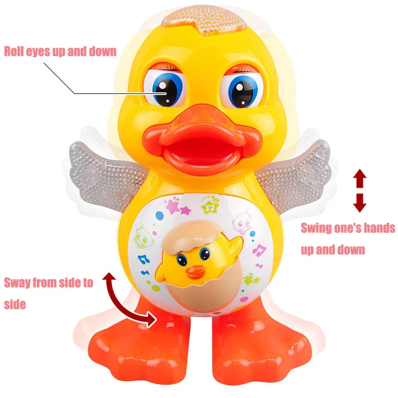 Electric Dancing Duck Funny Blink Eyes Flashing Light Shak Gift
