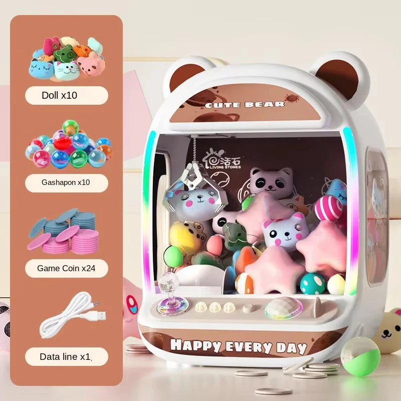 Doll Machine Kids Coin Operated Play Game Mini Claw Catch Toy